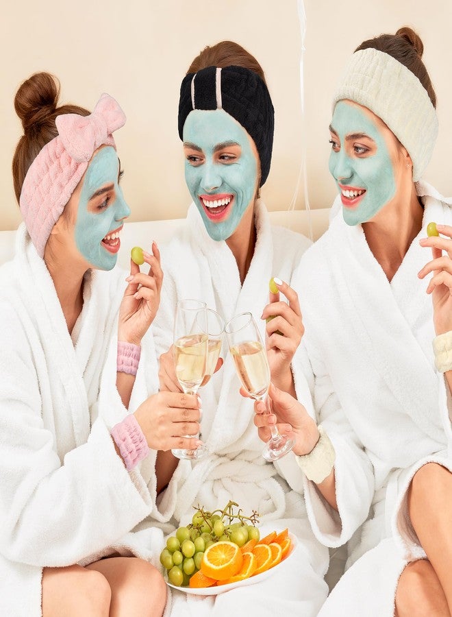 DiyJibb طقم عصابات رأس سبا من 9 قطع من ديي جيب لغسل الوجه، طقم عصابات رأس ومعصم للعناية بالبشرة، عصابات شعر للوجه للنساء والفتيات المراهقات لغسل الوجه، والمكياج، والرياضة، واليوغا - Image 3